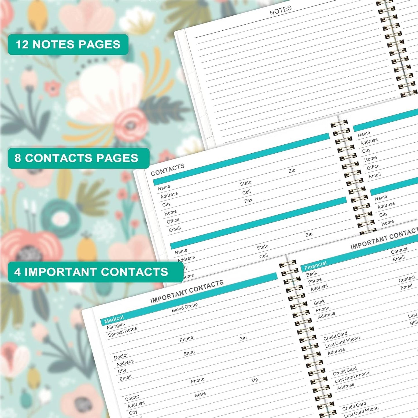 Monthly Planner July 2025–Dec 2026, 8.5X11, 18-Month Tabs & Pocket