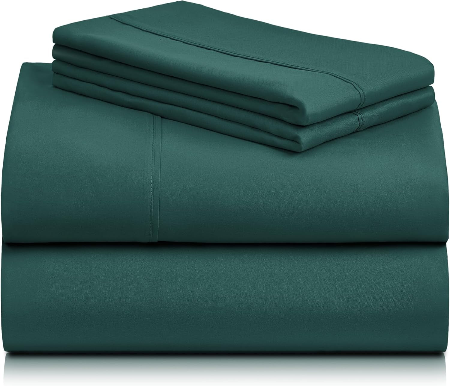 4 PC California King Sheet Set, Breathable Luxury Bed Sheets, Deep Pockets Wrinkle Free Cooling Sheets Machine Washable Hotel Bedding Silky Soft - Emerald Cal King