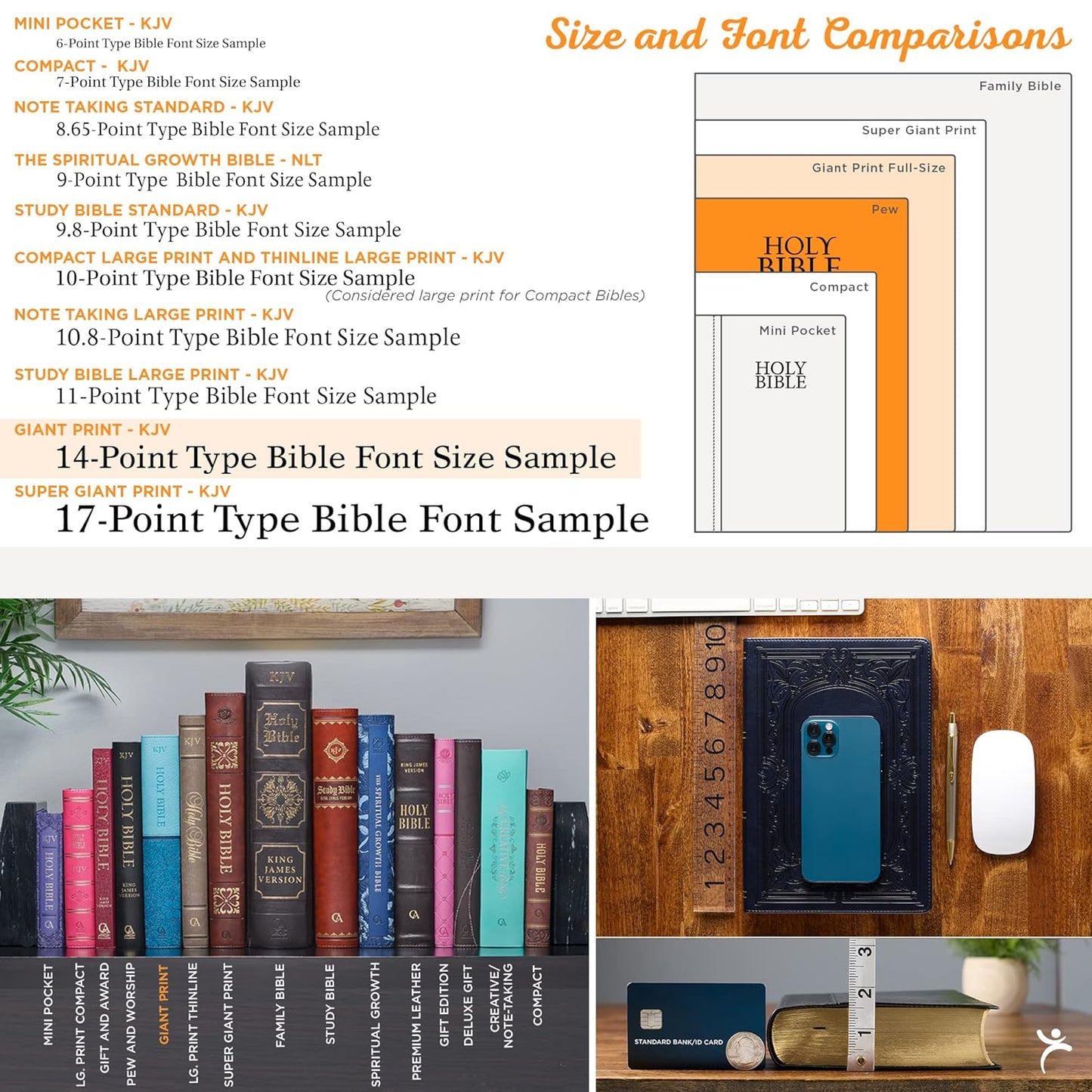 KJV Holy Bible, Giant Print Full-Size Faux Leather Red Letter Edition - Thumb In