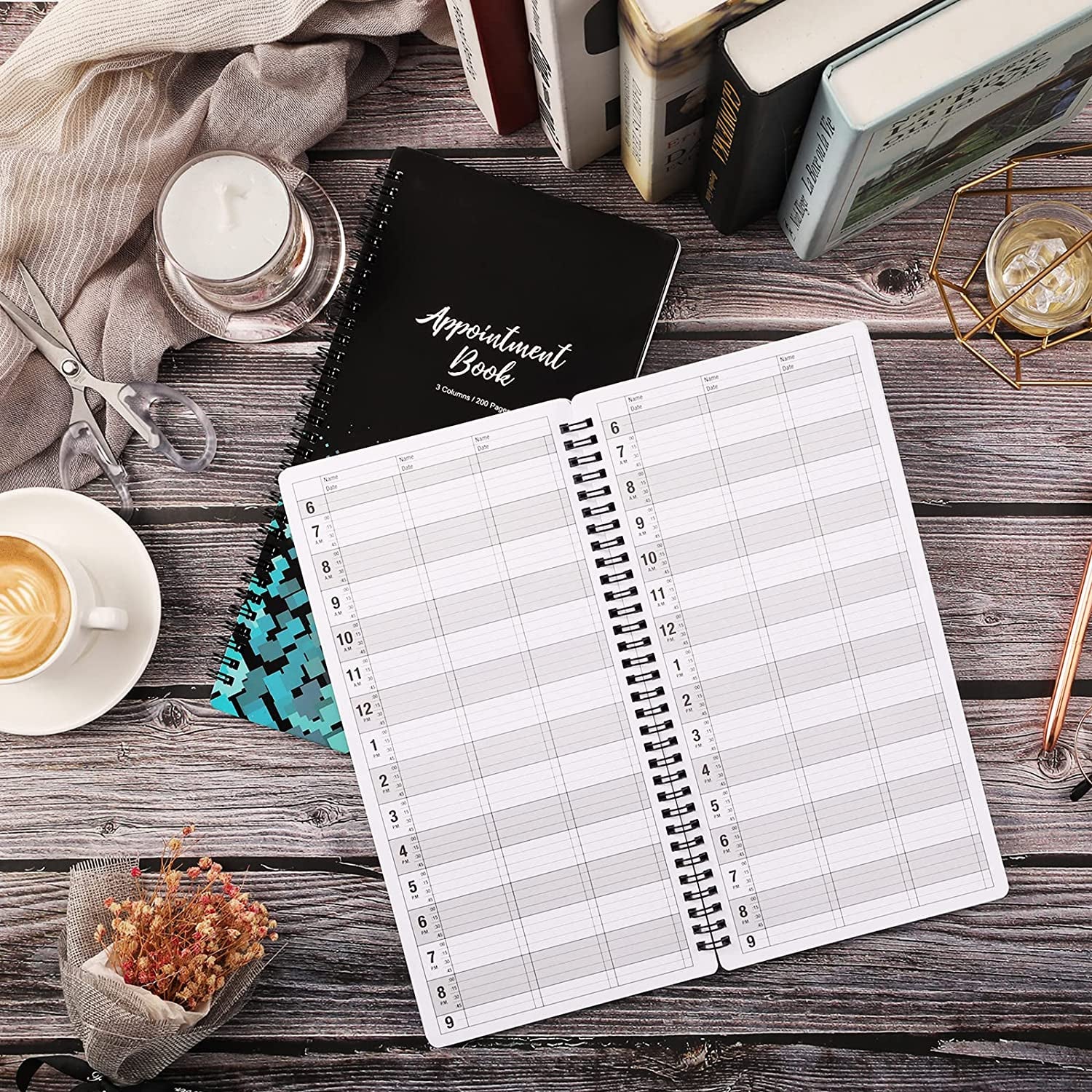 Appointment Book – Undated Salon Appointment Book, Daily＆Hourly Schedule Book Wi