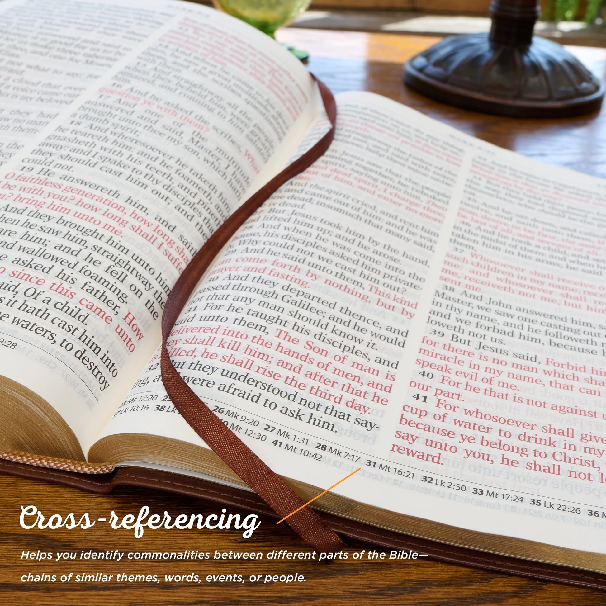 KJV Holy Bible, Super Giant Print Faux Leather Red Letter Edition - Thumb Index & Ribbon Marker, King James Version, Gray/Black