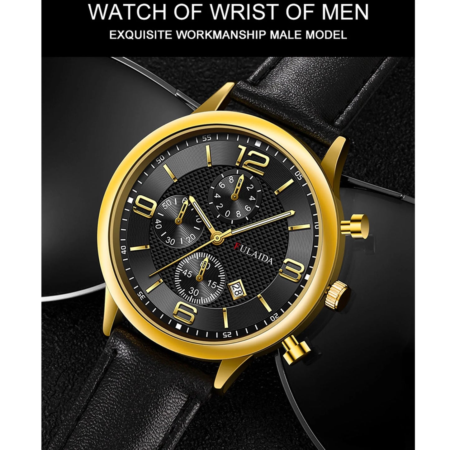 Fmkaul Mens Watch Sport Stainless Steel Case Belt Band Quartz Analog Wrist Watches