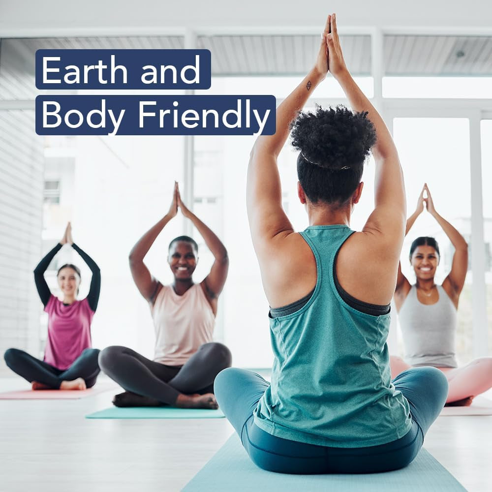 Better Grip Thick Yoga Mat - Beginner Exercise Yoga Mat with Non-Slip Surface for Home Gym, Earth-Friendly & Recyclable Pilates and Workout Pad Women & Men, 1/4 Inch Thick