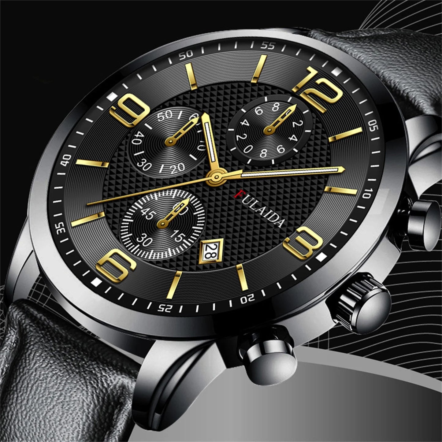 Fmkaul Mens Watch Sport Stainless Steel Case Belt Band Quartz Analog Wrist Watches