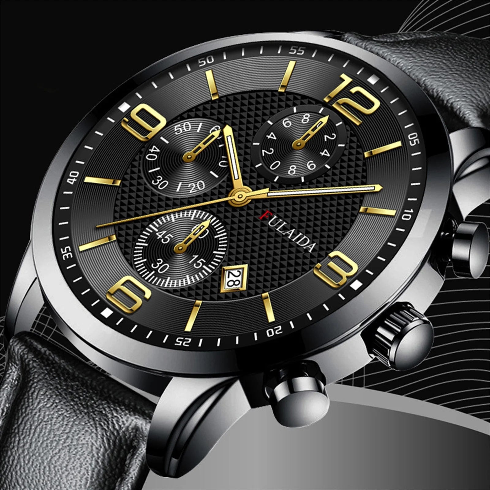 Fmkaul Mens Watch Sport Stainless Steel Case Belt Band Quartz Analog Wrist Watches