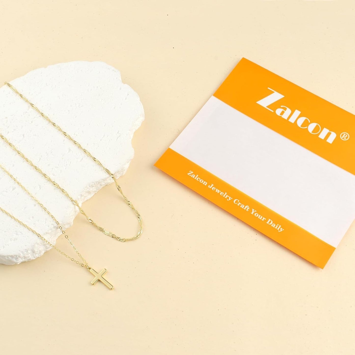 Layered Cross Necklace for Women,14K Gold Plated/Sterlin