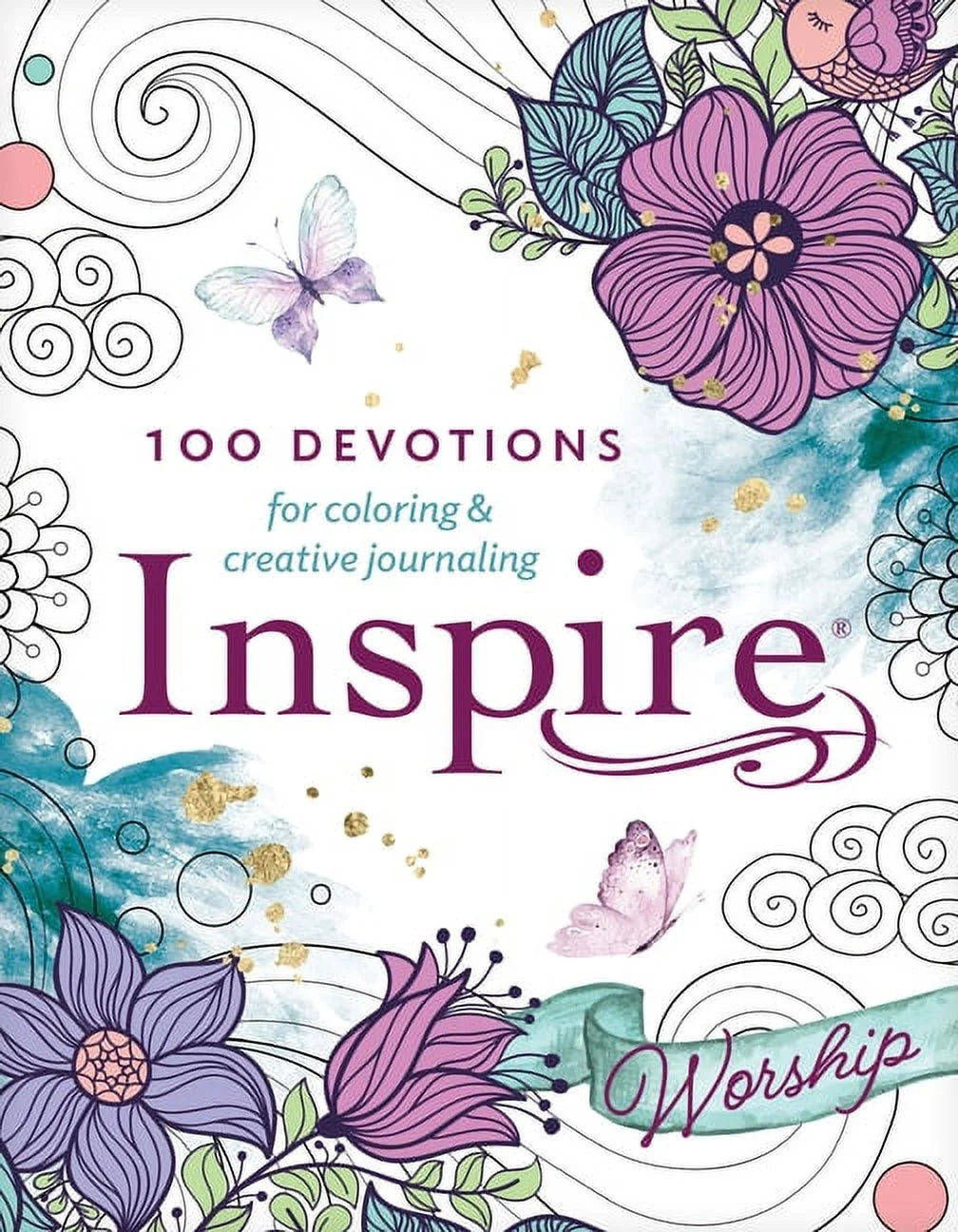 Inspire: Worship (Softcover): 100 Devotions for Coloring and Creative Journaling, (Paperback)