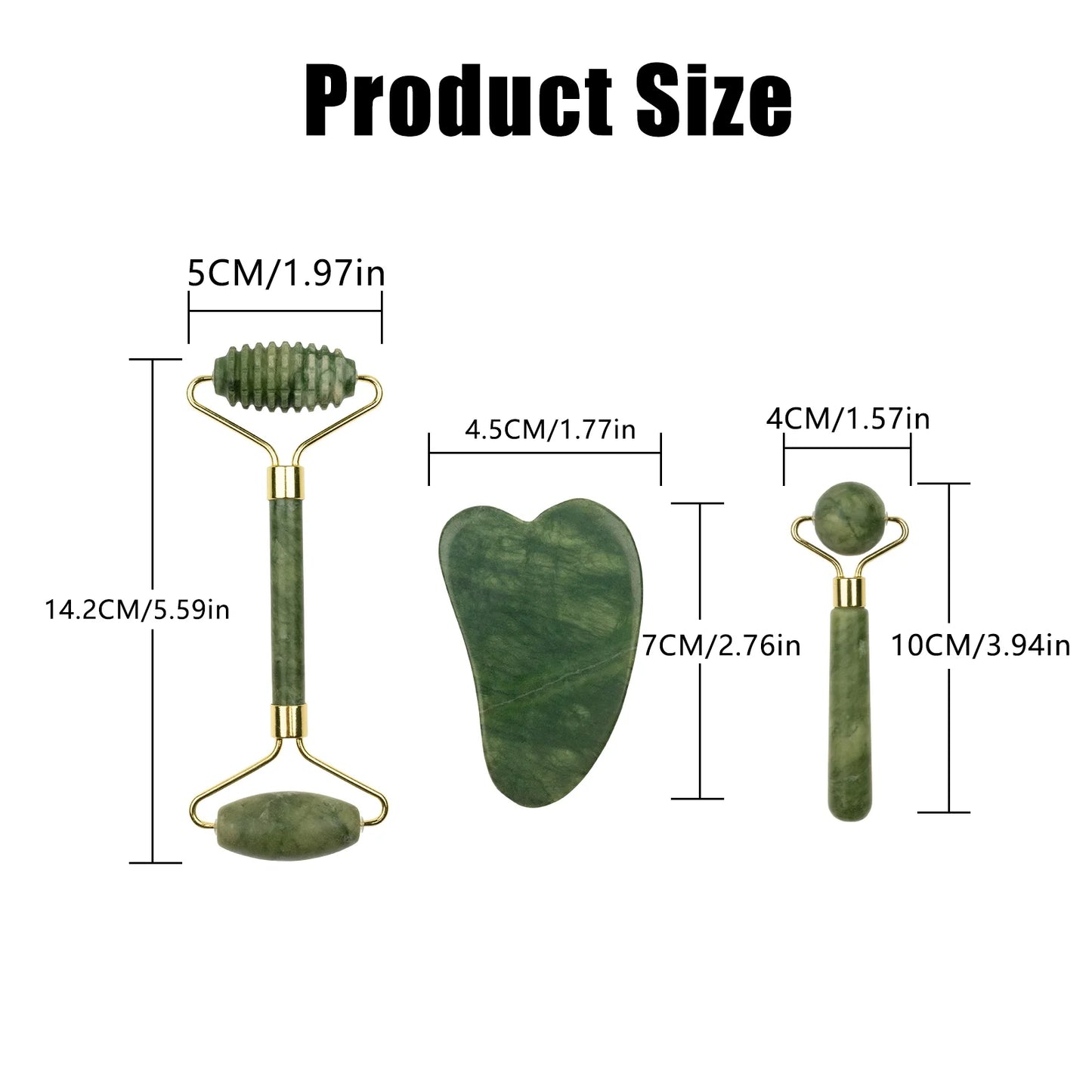 Gua Sha Facial Tools Set of 3 - Large Bian Stone for Face & Body Massage - Glowing Massage Tool & Body Set for Daily Skincare Routine