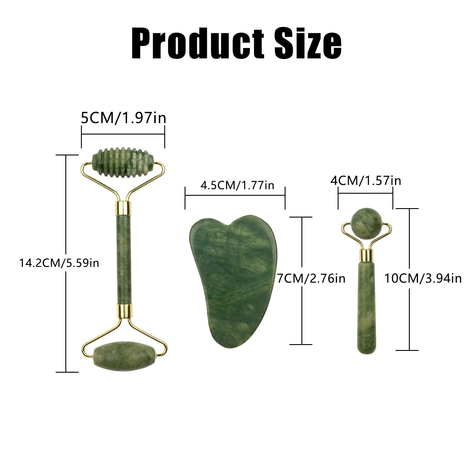 Gua Sha Facial Tools Set of 3 - Large Bian Stone for Face & Body Massage - Glowing Massage Tool & Body Set for Daily Skincare Routine