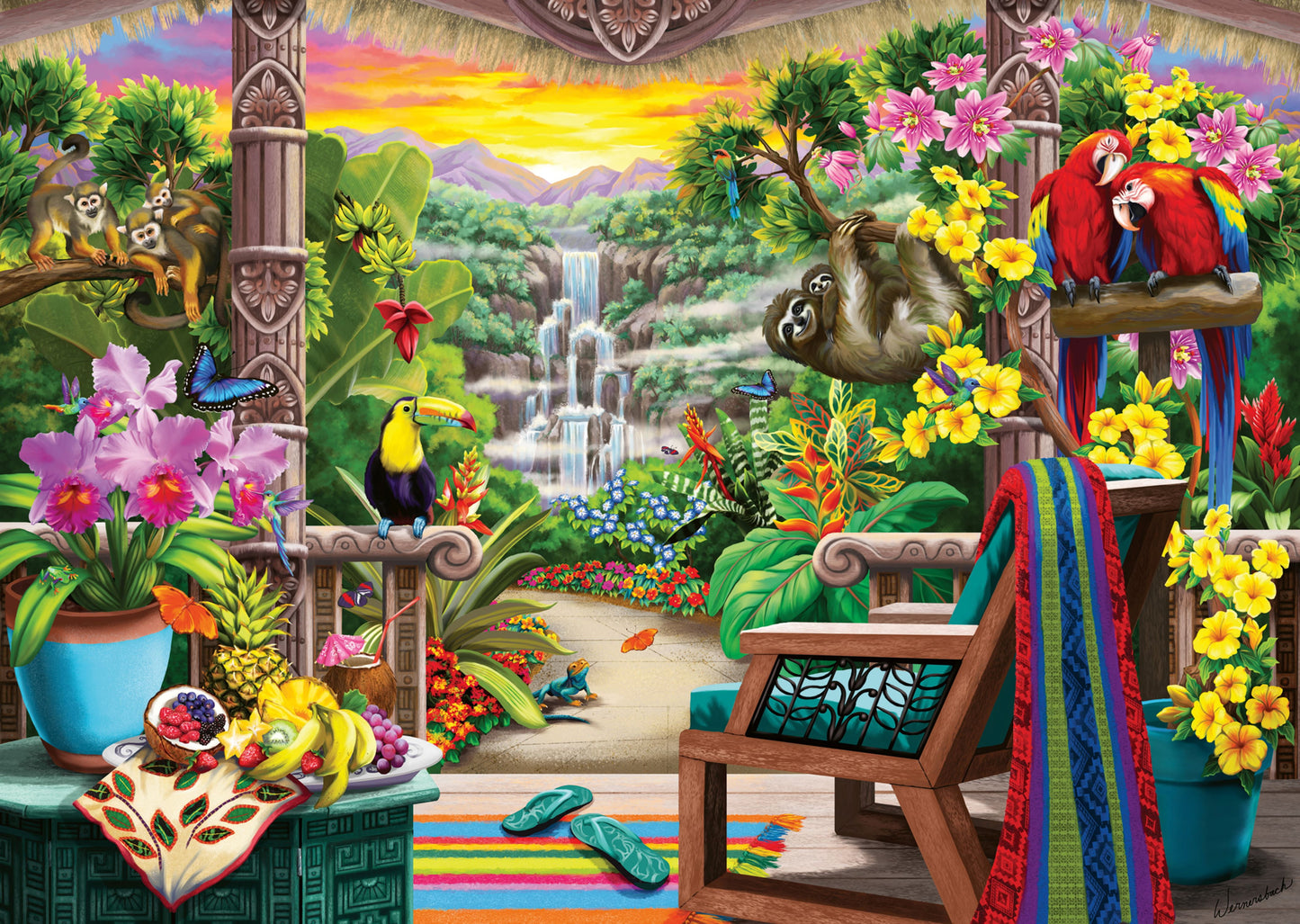 Wonder Forge Puzzle Series - Tropical Retreat (2024), 1000 Piece Jigsaw Puzzle