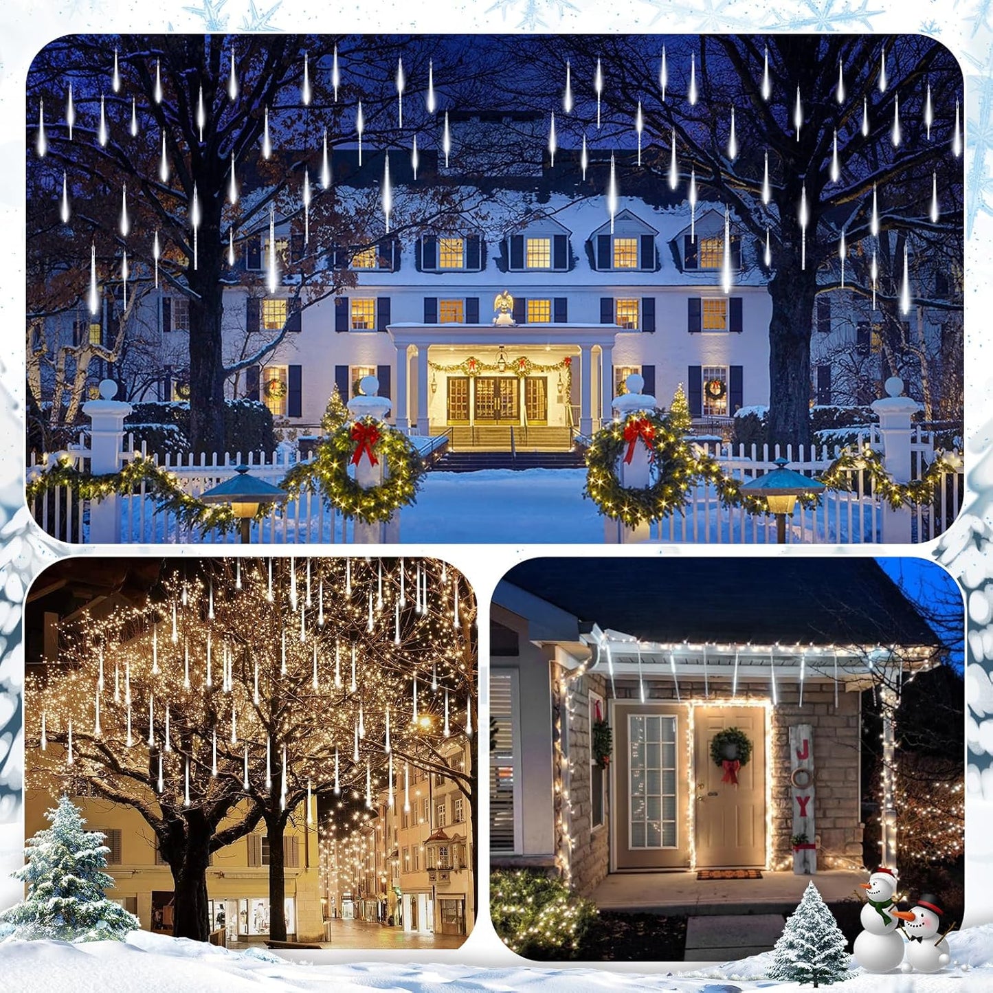 Outdoor Meteor Shower Lights, 24 Tubes 864 LED Waterproof Holiday Decor