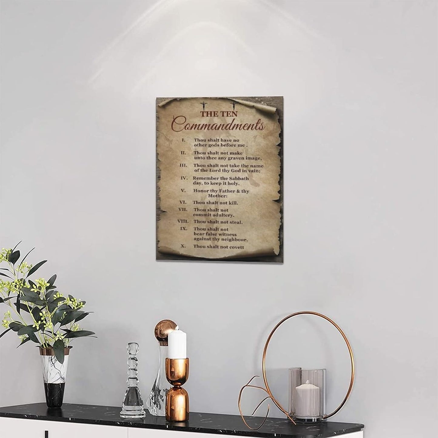 The Ten Commandments Wall Art 10 Commandments Bible Verse Christian Scripture Pi