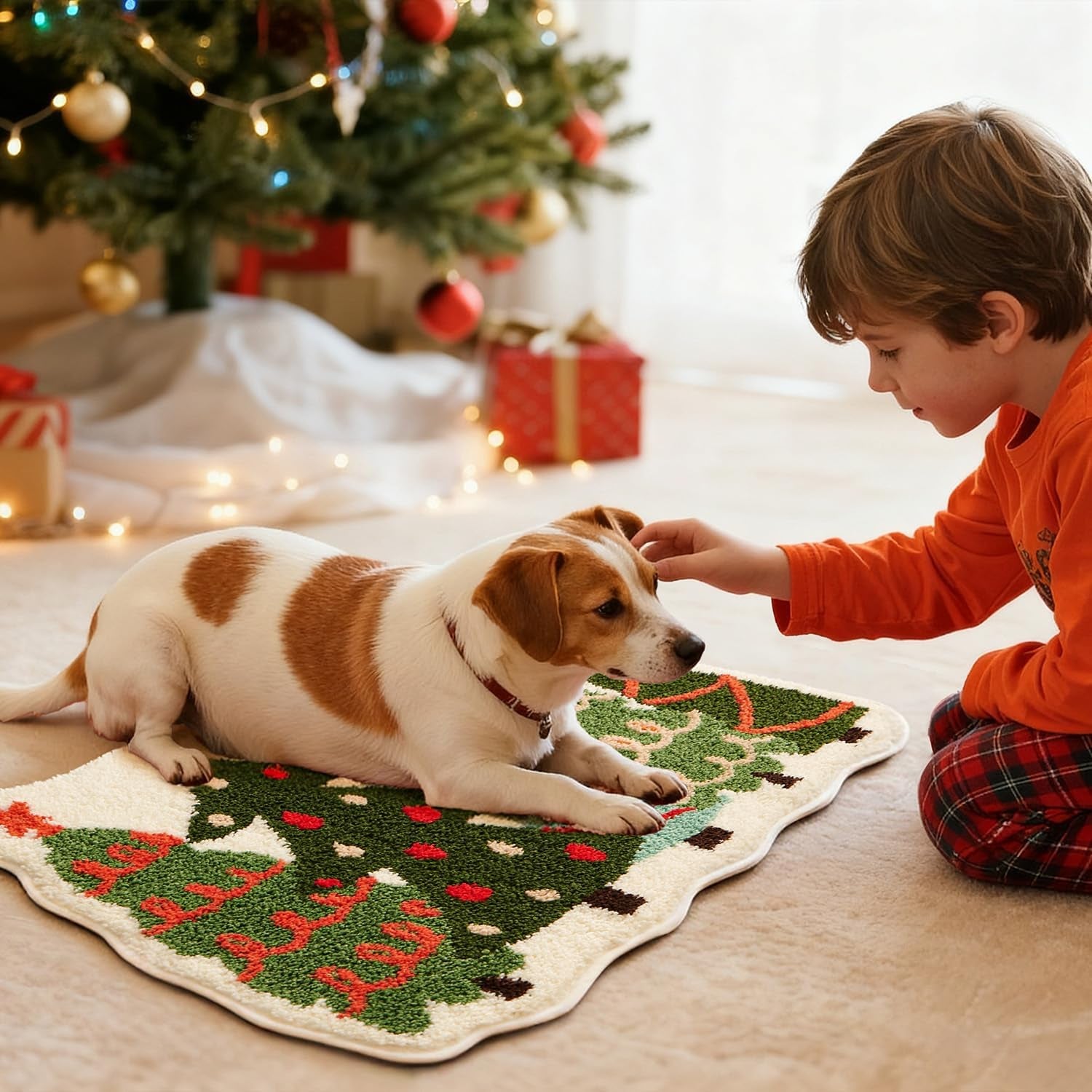 Soft Absorbent Non-Slip Christmas Bathroom Rug, 20"X30", Holiday Decor