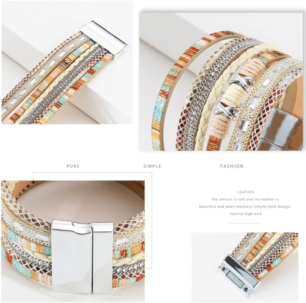 Leather Multilayer Bracelet Ladies Bracelet Women Closure