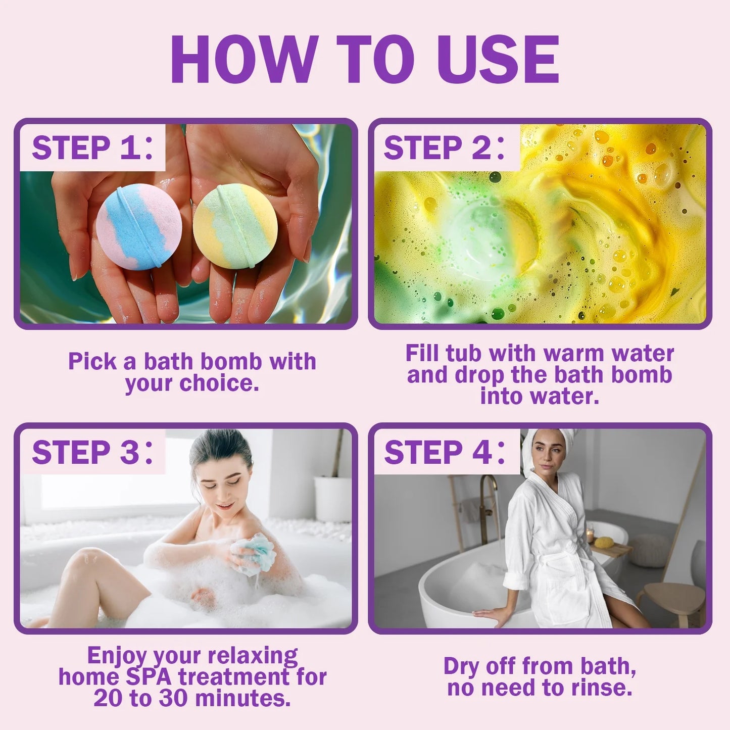 Bath Bombs Gift Set for Women - 12 Pcs Handmade Bubble Bombs, 12 X 3.12Oz Relaxing Fizzies Shower Birthday Holiday Mothers Day Gifts for Her