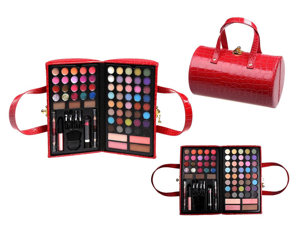 Cosmetics Pro Make up Set with Reusable Red Purse Carrying Case Premium Collection, 76 Piece