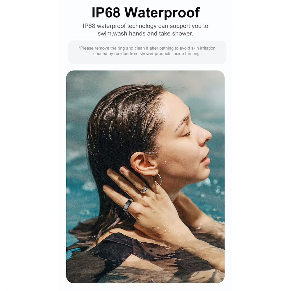 R02 Smart Ring Fitness Tracker Ring 5.0 Bluetooth-Compatible Sleep Monitor IP68 & 5ATM Waterproof Wearable for Android for IOS