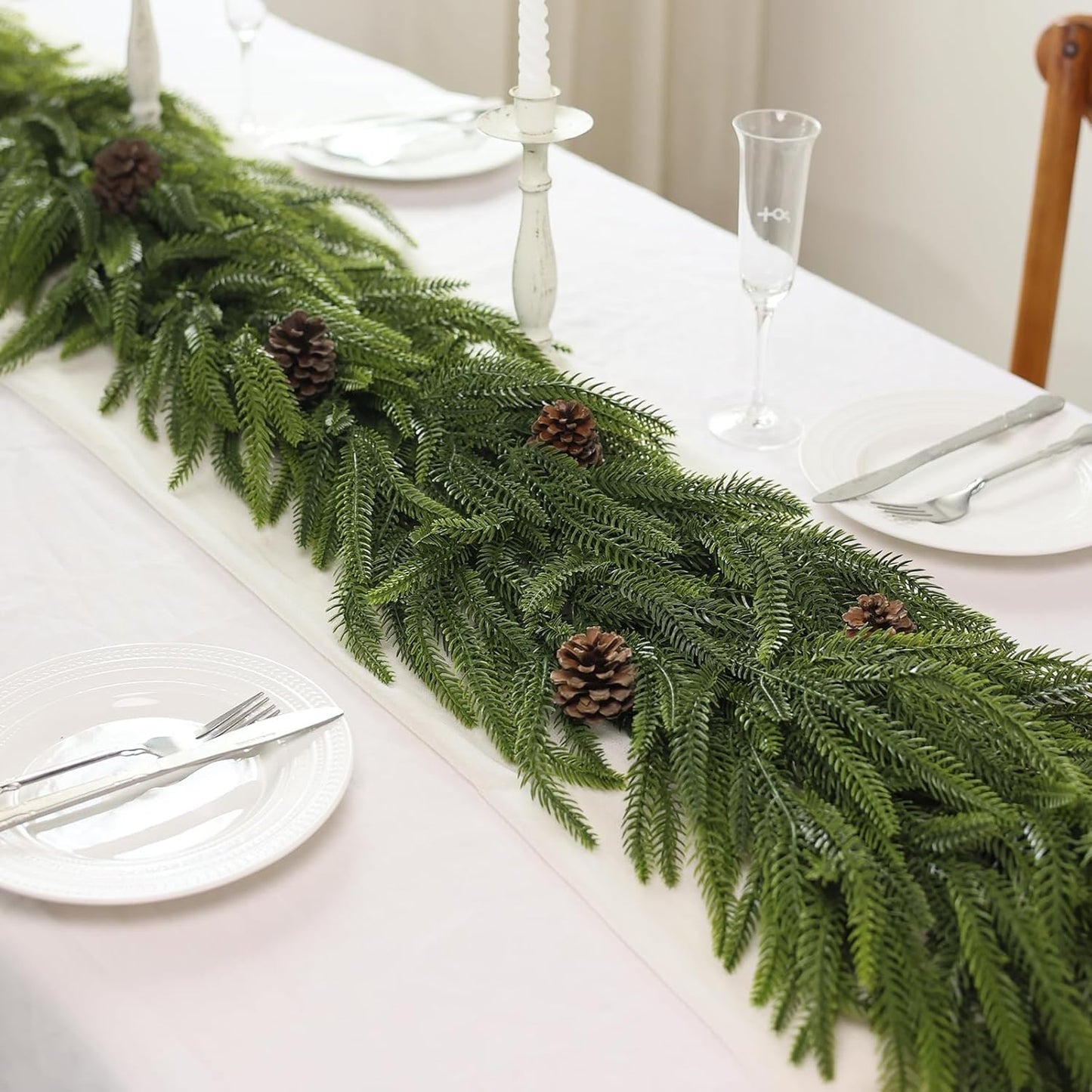 5FT Artificial Norfolk Pine Garland for Holiday Decor - Indoor/Outdoor Use