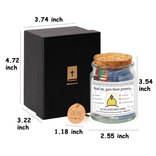 Christian Cards Jar Colorful Bible Verses Jar Handmade Christian Colorful Bible Jar Glass Best Wishes Note for Reading Christmas