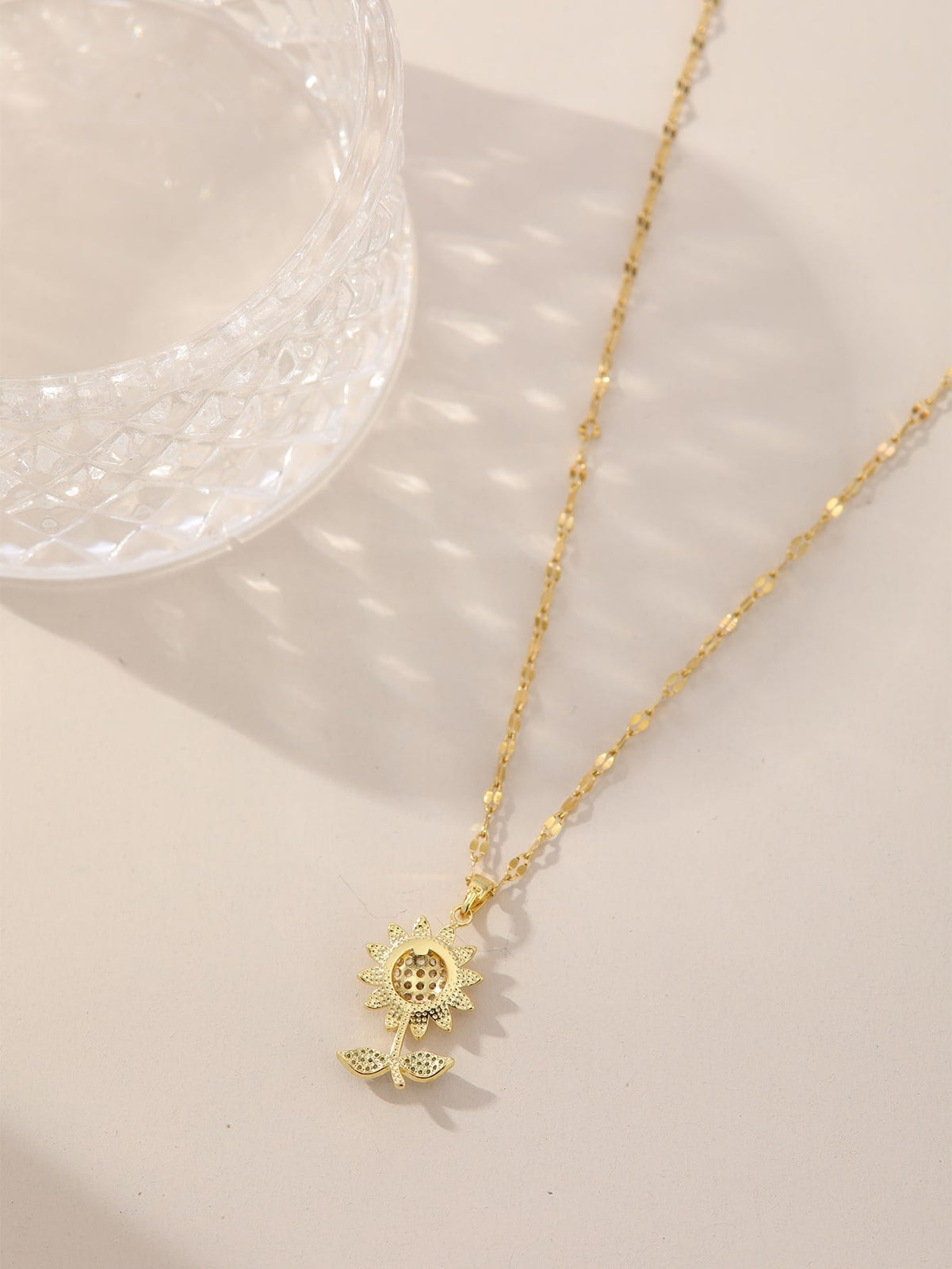 Rhinestone Decor Sunflower Pendant Necklace for Women Jewelry for Women Necklace