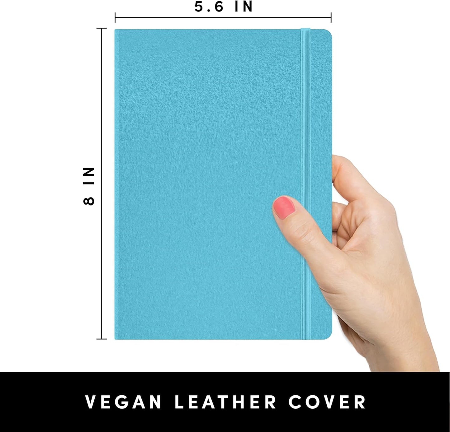 Lined Journal Notebook, (Sky Blue), 160 Pages, Medium 5.6 in X 8 in - 100 GSM Thick Paper – Hardcover Journaling Notebook for Work, School & Note Taking