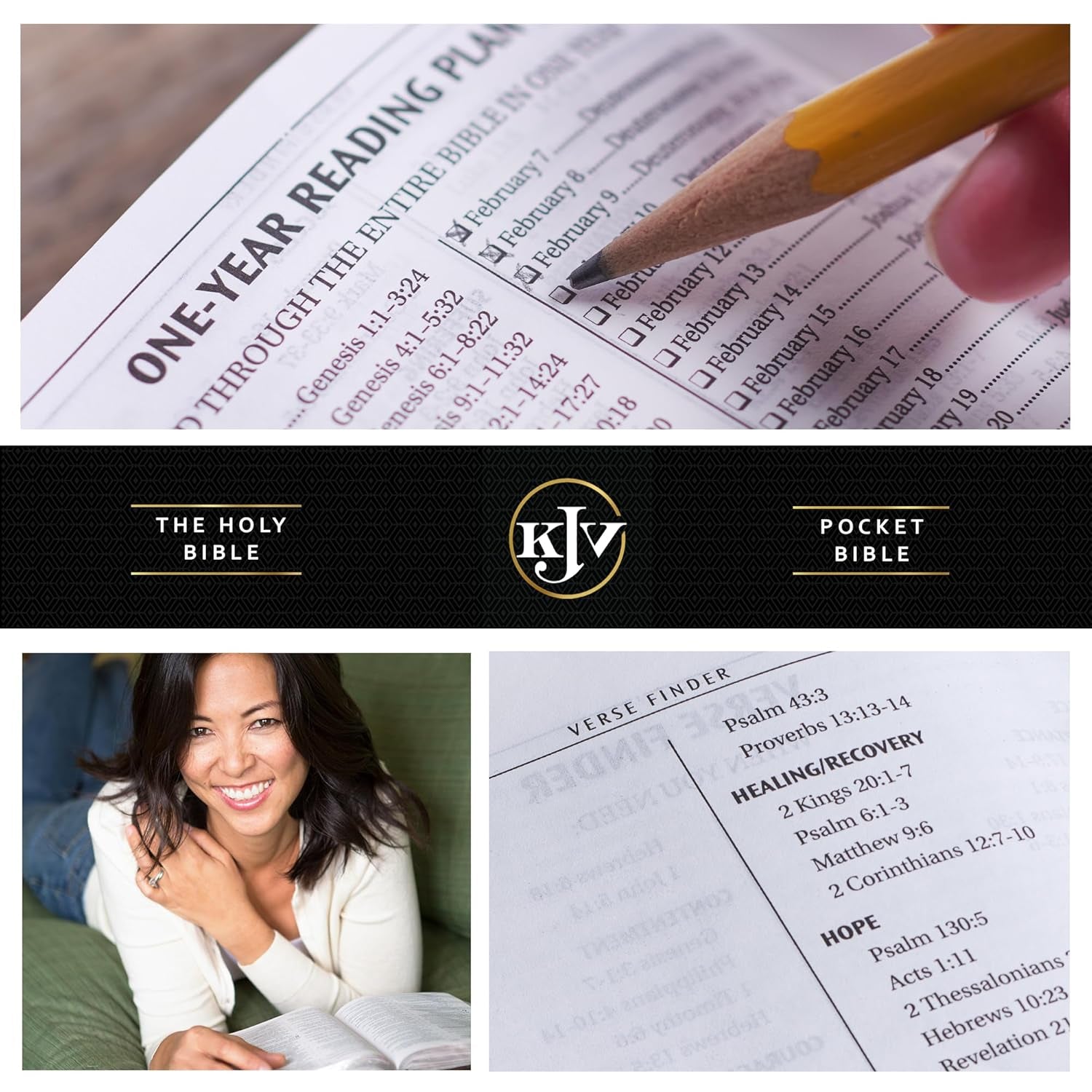 KJV Holy Bible, Mini Pocket Size, Faux Leather Red Letter Edition - Ribbon Marke