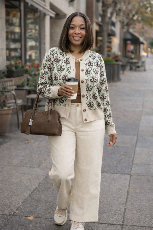 Shop This Look | City Neutral Capsule – Floral Cardigan & Cream Pants
