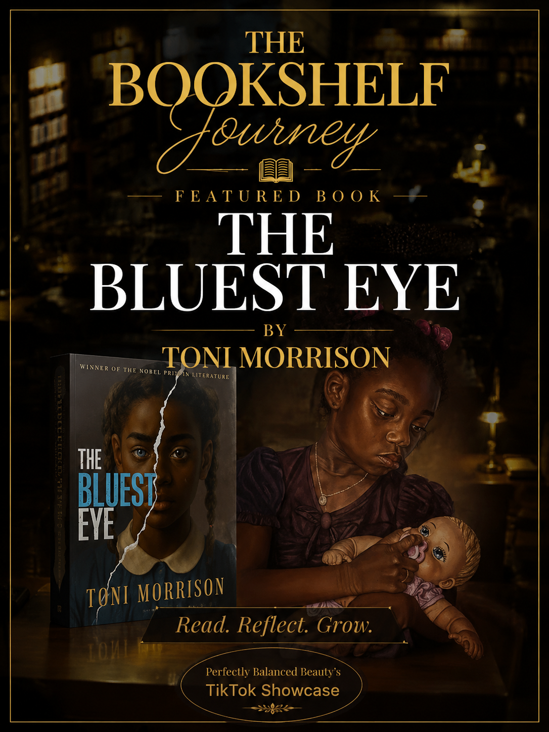 Load video: Featured video cover for The Bluest Eye by Toni Morrison exploring identity, beauty, self-worth, and becoming through literature.