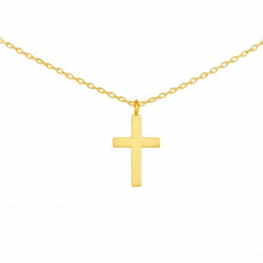 Faith Over Fear Gold Cross Necklace