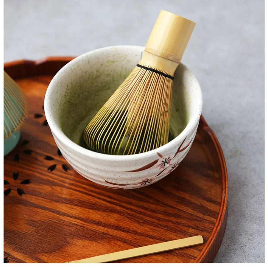 Premium Japanese Matcha Tea Set Bamboo Whisk – Green Tea Mixing & Kitchen Accessory-0