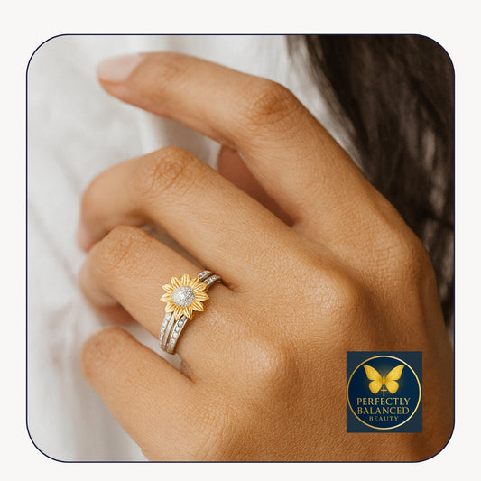 Sterling Silver Sunflower Ring – “You Are My Sunshine”