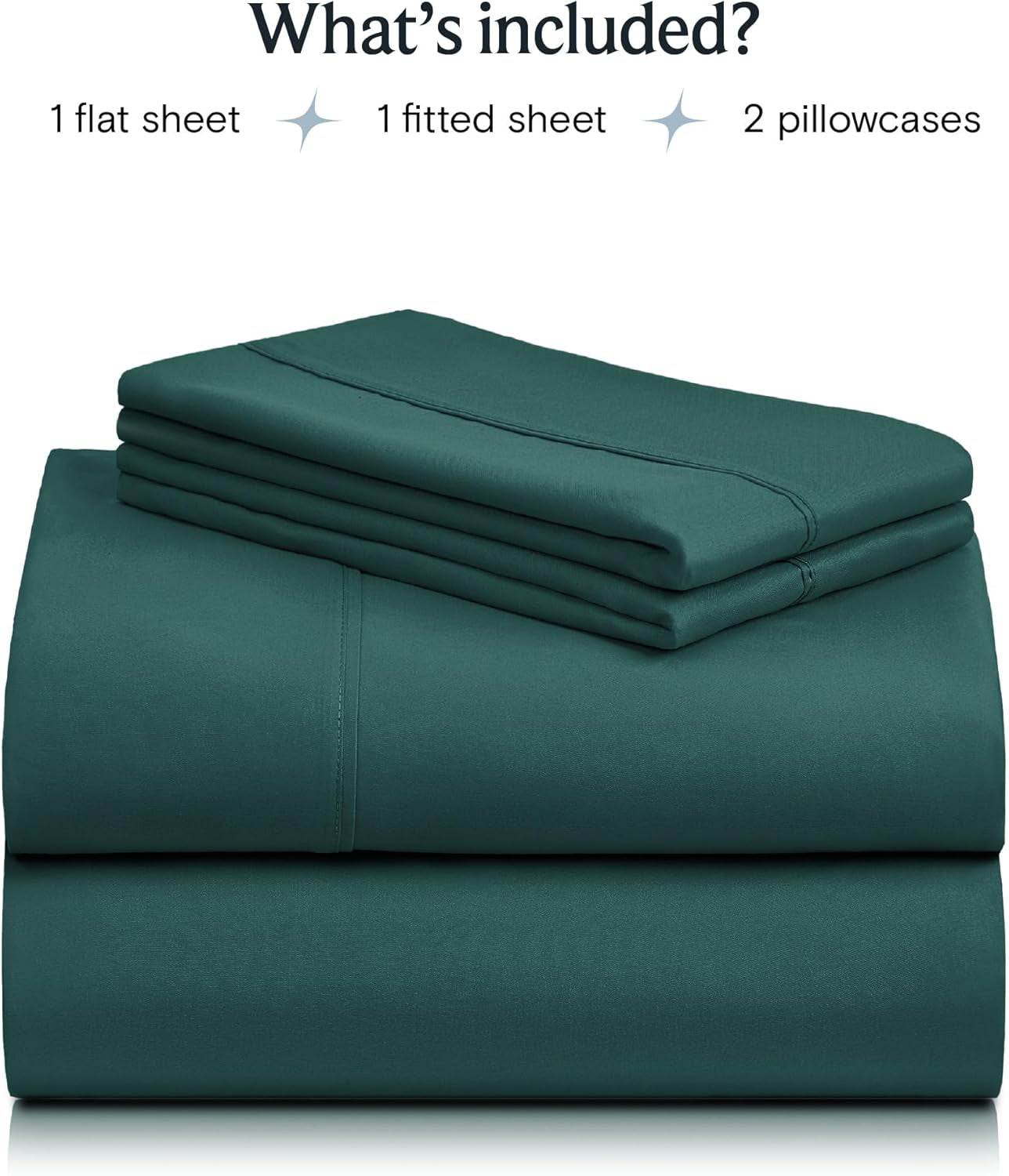 4 PC California King Sheet Set, Breathable Luxury Bed Sheets, Deep Pockets Wrinkle Free Cooling Sheets Machine Washable Hotel Bedding Silky Soft - Emerald Cal King