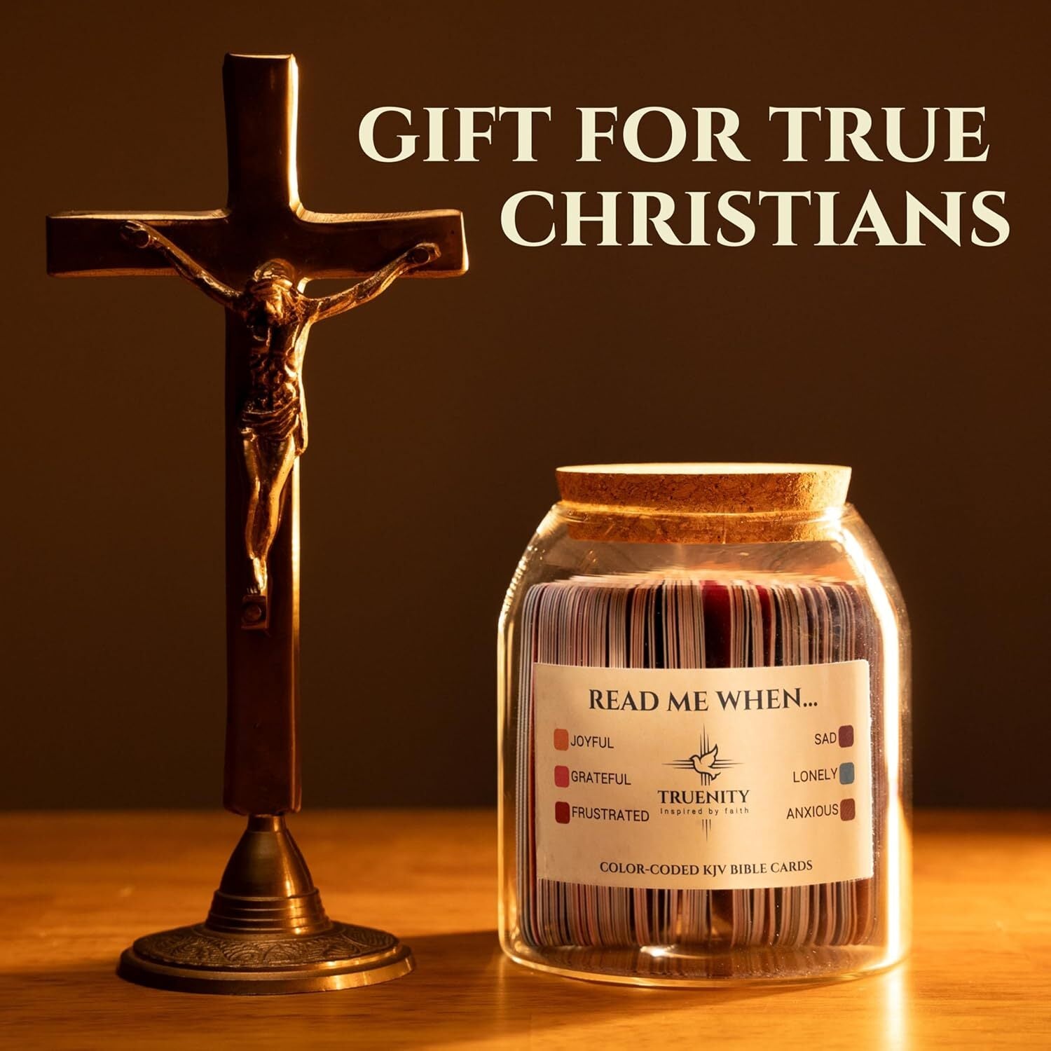 Read Me When Bible Verses Jar,102 KJV Color Coded Bible Verses in a Jar For