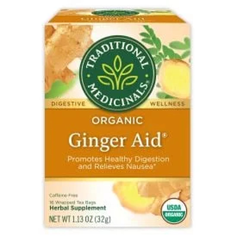 ( 2 Pack ) Traditional Medicinal Herbal Ginger Aid, Organic Tea Bags, 16 Count