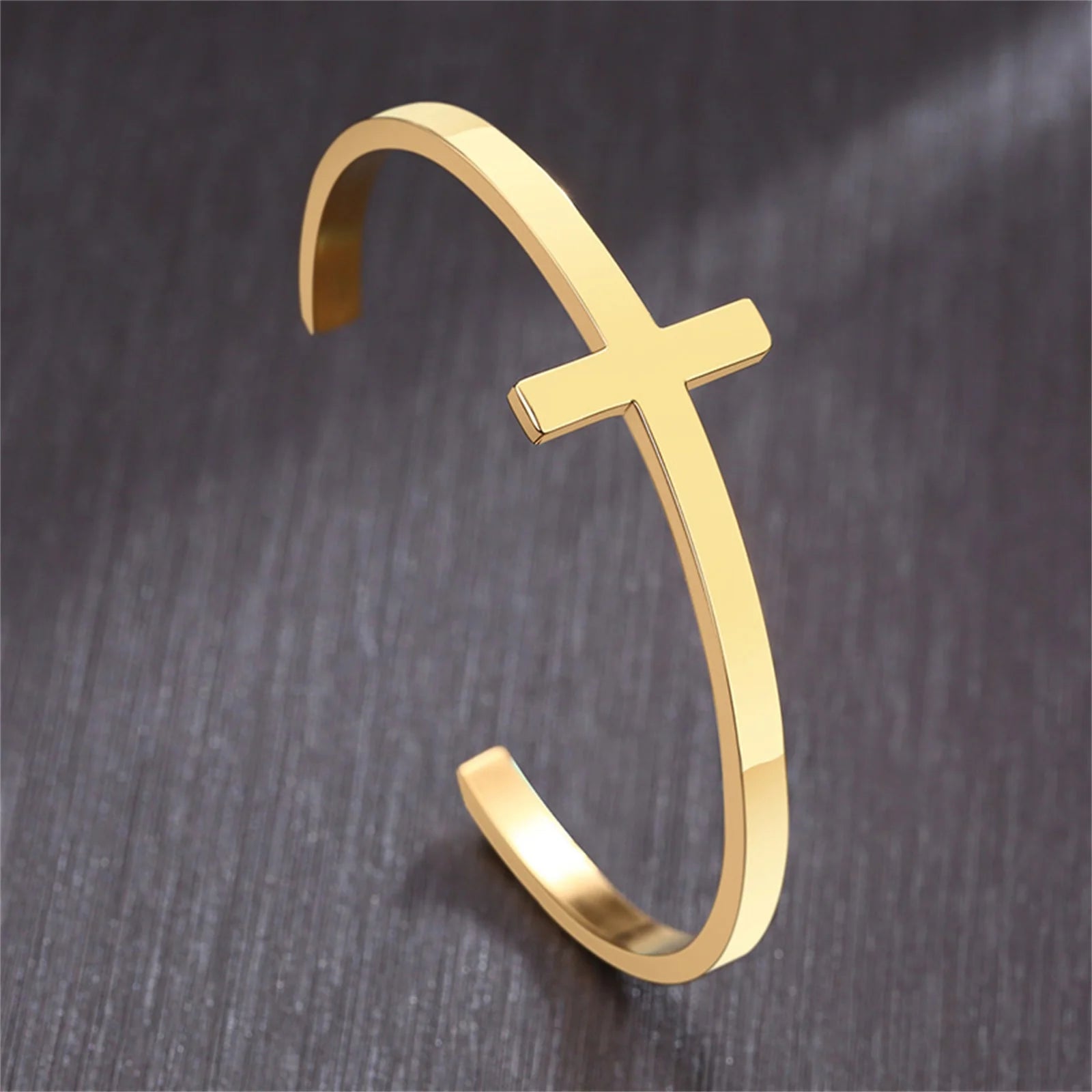 Religious Cross Bracelets, Stainless Steel Sideways Cross Bracelet for Women, Confirmation Baptism Gifts, Christmas Gifts