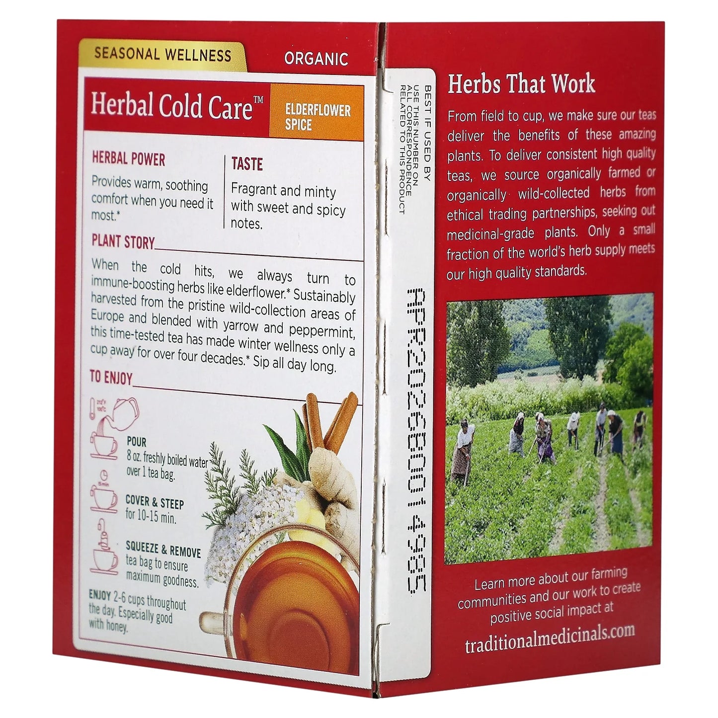 Tea, Organic Herbal Cold Care, Elderflower Spice, Tea Bags, 16 Ct.