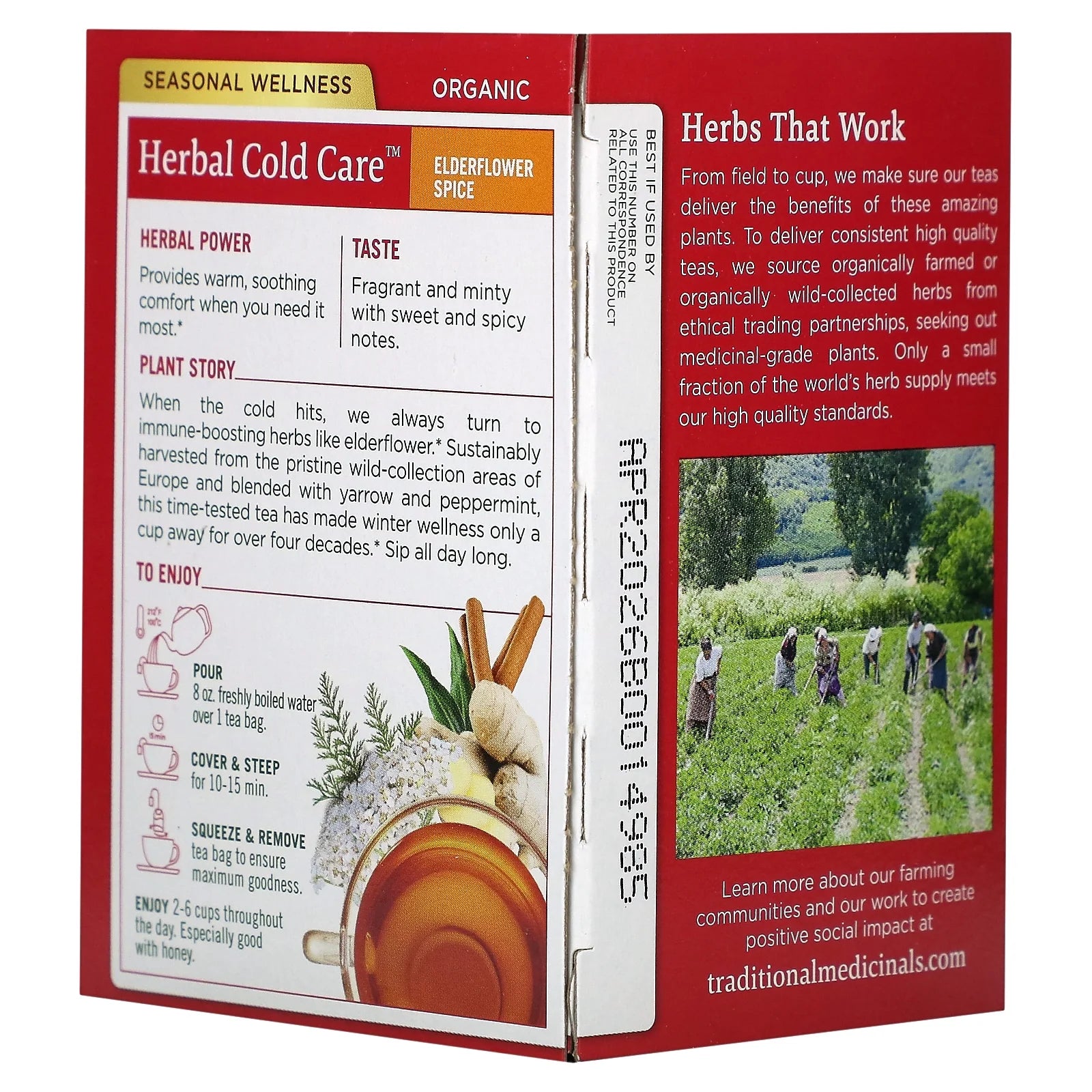 Tea, Organic Herbal Cold Care, Elderflower Spice, Tea Bags, 16 Ct.