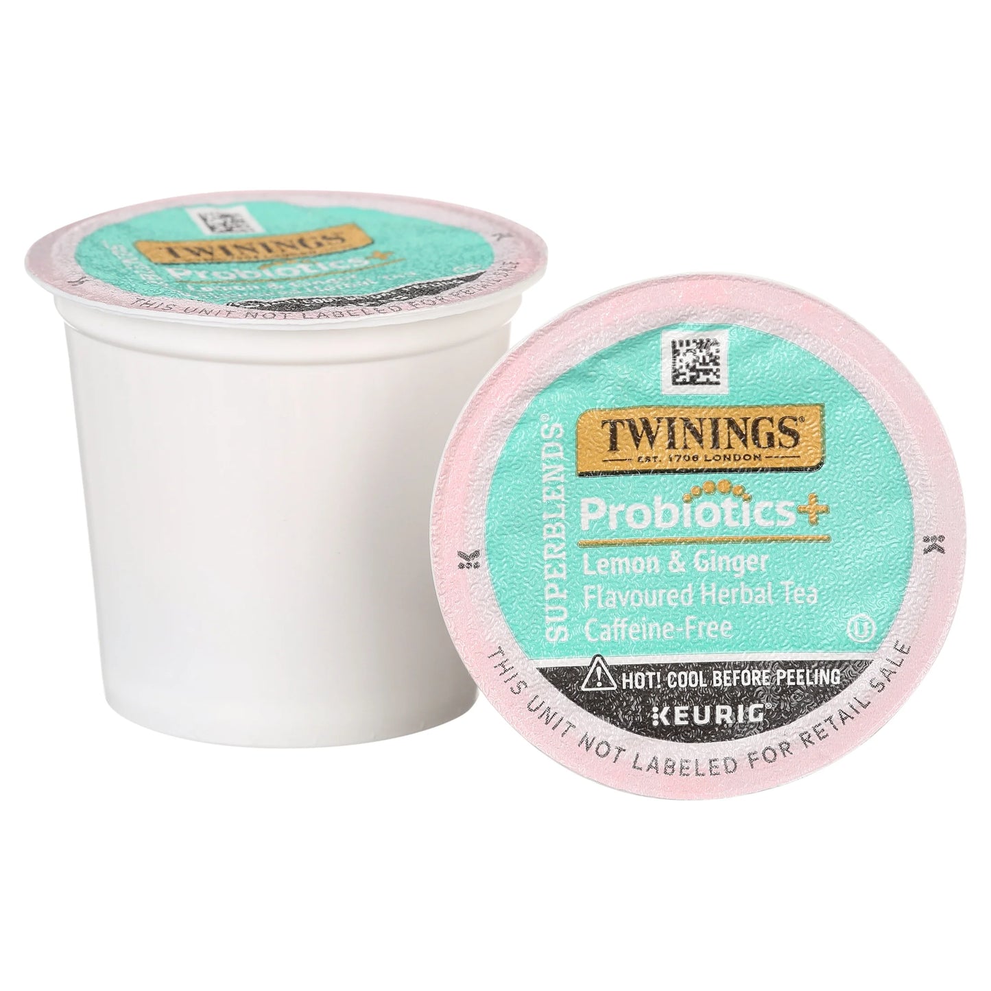 Lemon & Ginger + Probiotics K-Cup Pods for Keurig, Caffeine Free Herbal Tea, 24 Count