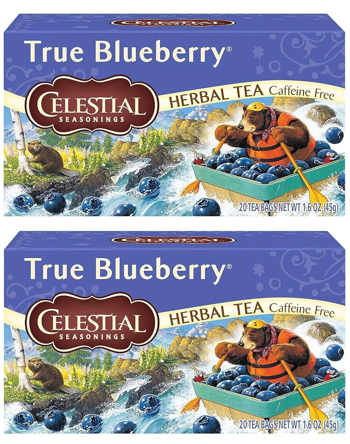 True Blueberry Herbal Tea Bags, 20 Ct Pack of 6