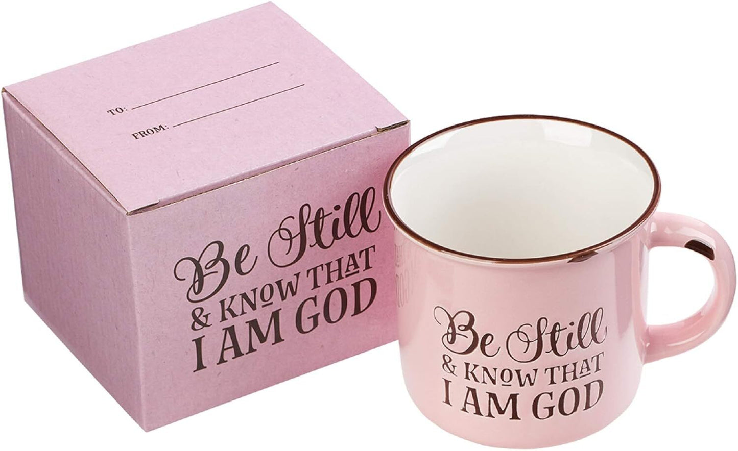 Christian Art Gifts Pink Camp Style Ceramic Coffee Mug – 13 Oz. Microwave And