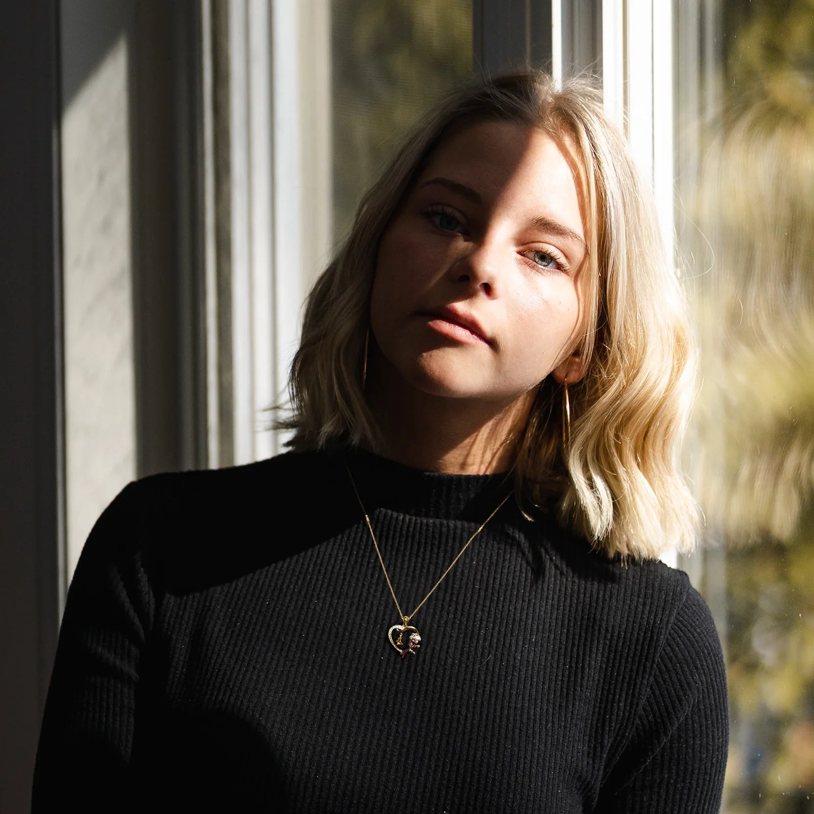 Heart Necklace for Women 14K Gold Plated CZ Romantic Rose and Butterfly Jewelry Gift for Women Birthday Valentine'S Day