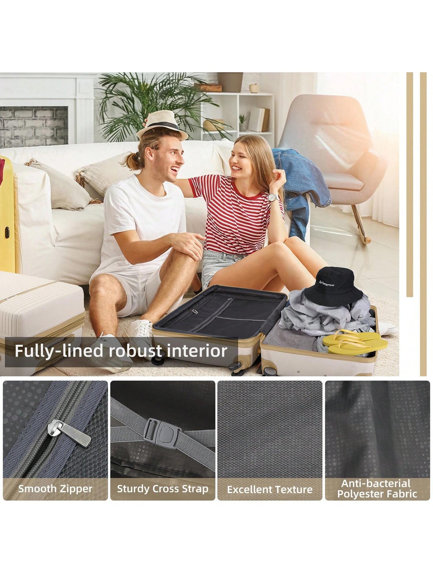 Luggage Sets 6 Piece, Expandable(Only 28 & 24") Luggage Set for Women, Suitcases with 360° Spinner Wheels, Hardside Travel Luggage with Duffel Bag