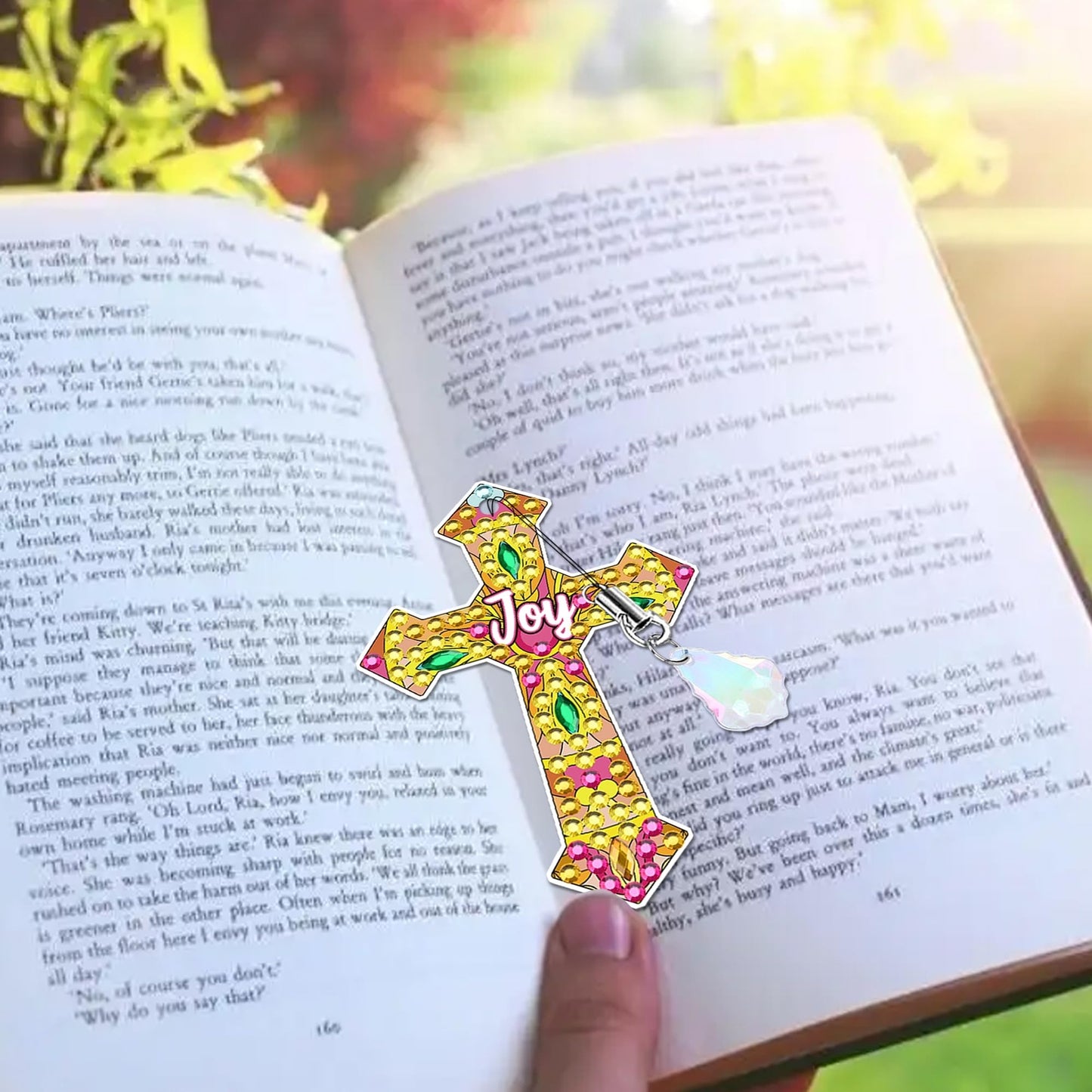 Cross Diamond Art Bookmark Kit: 8 Pcs Christian Bookmarks with Pendant