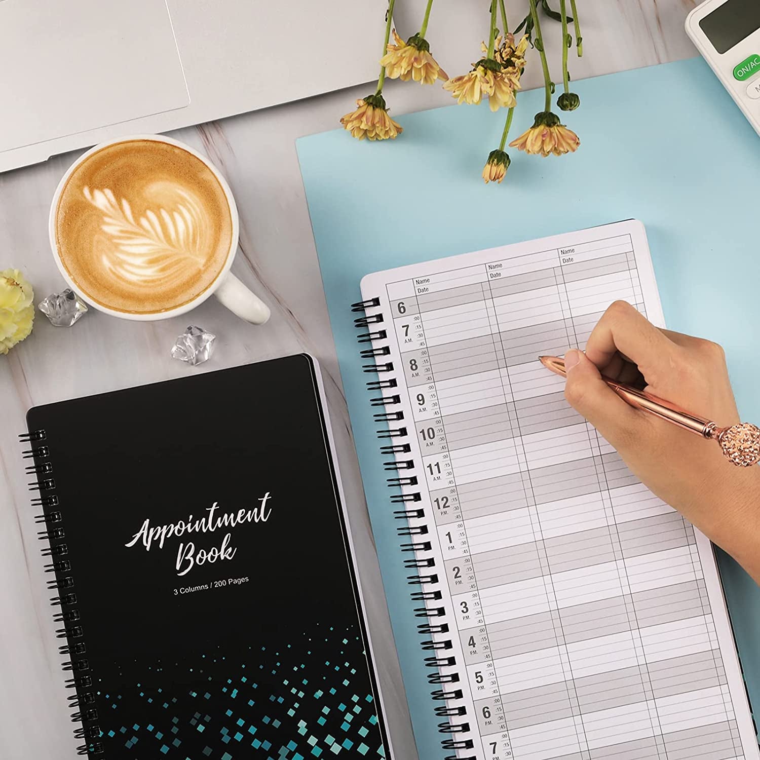 Appointment Book – Undated Salon Appointment Book, Daily＆Hourly Schedule Book Wi