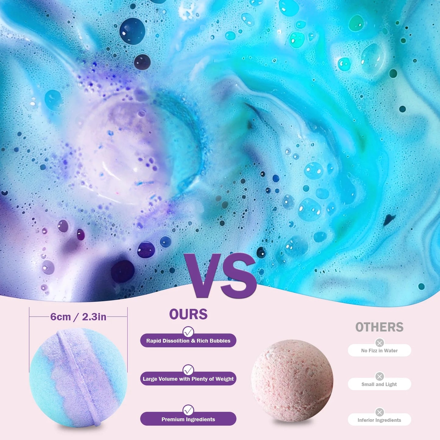 Bath Bombs Gift Set for Women - 12 Pcs Handmade Bubble Bombs, 12 X 3.12Oz Relaxing Fizzies Shower Birthday Holiday Mothers Day Gifts for Her