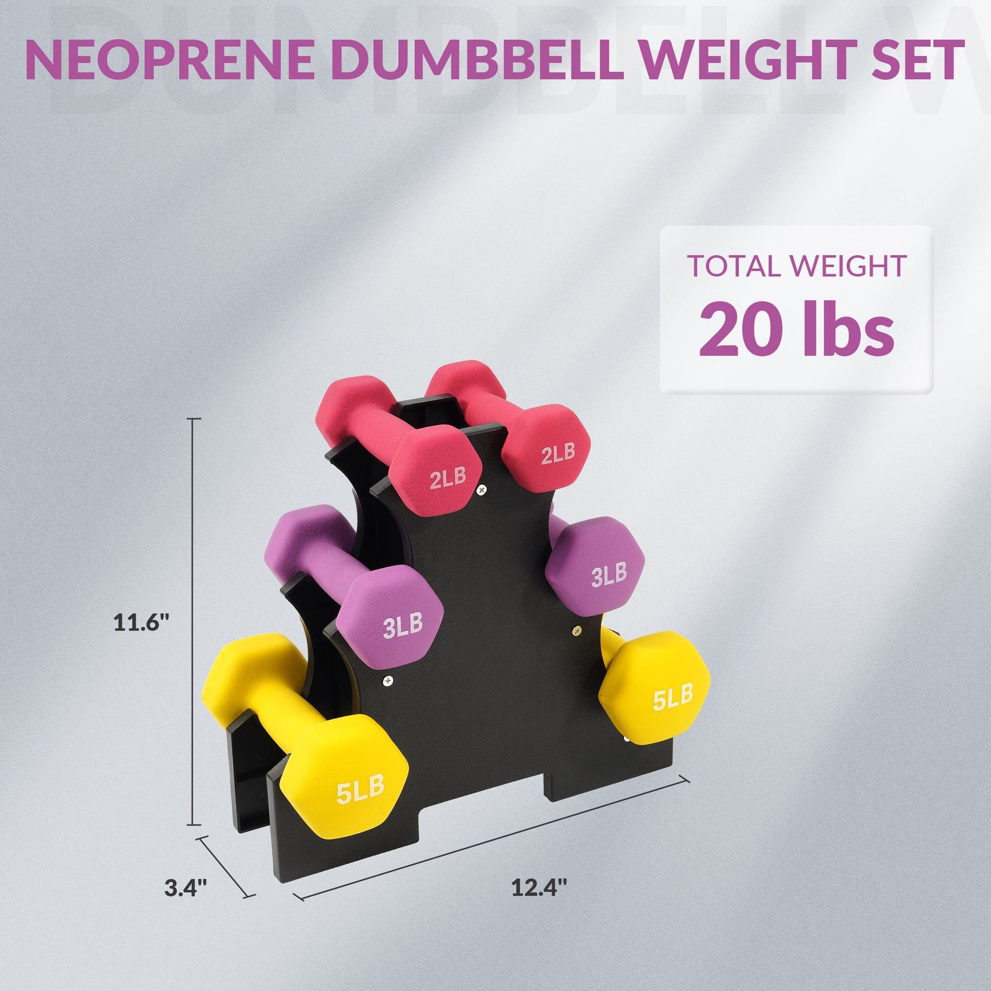 Dumbbell Set with Stand (2Lbs, 3Lbs, 5Lbs Set)