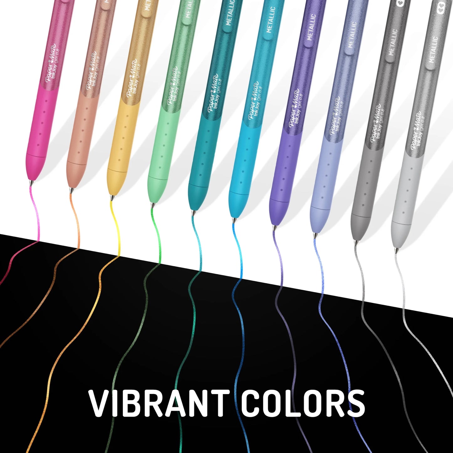 Paper Mate Inkjoy Gel Metallic Pens, Medium Point (0.8Mm), Assorted, 3 Count