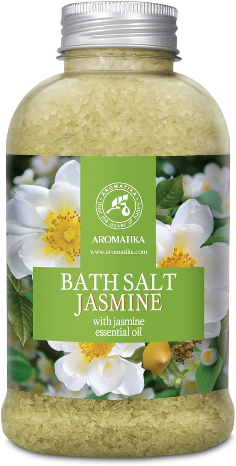 Bath Sea Salt Jasmine 21.16 Oz - Bath Salts with Jasmine Essential Oil for Bath Soak - Relaxing Bath - Body Care - Muscle Relaxation - Good Sleep - Aromatherapy Bath Salts - Flower Bath Salt