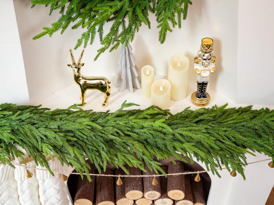 72" Norfolk Pine & Faux Cedar Garland for Indoor/Outdoor Holiday Decor