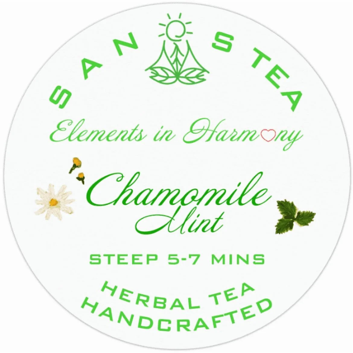 Sanostea Chamomile Mint Premium Organic Herbal Tea - 12 Count